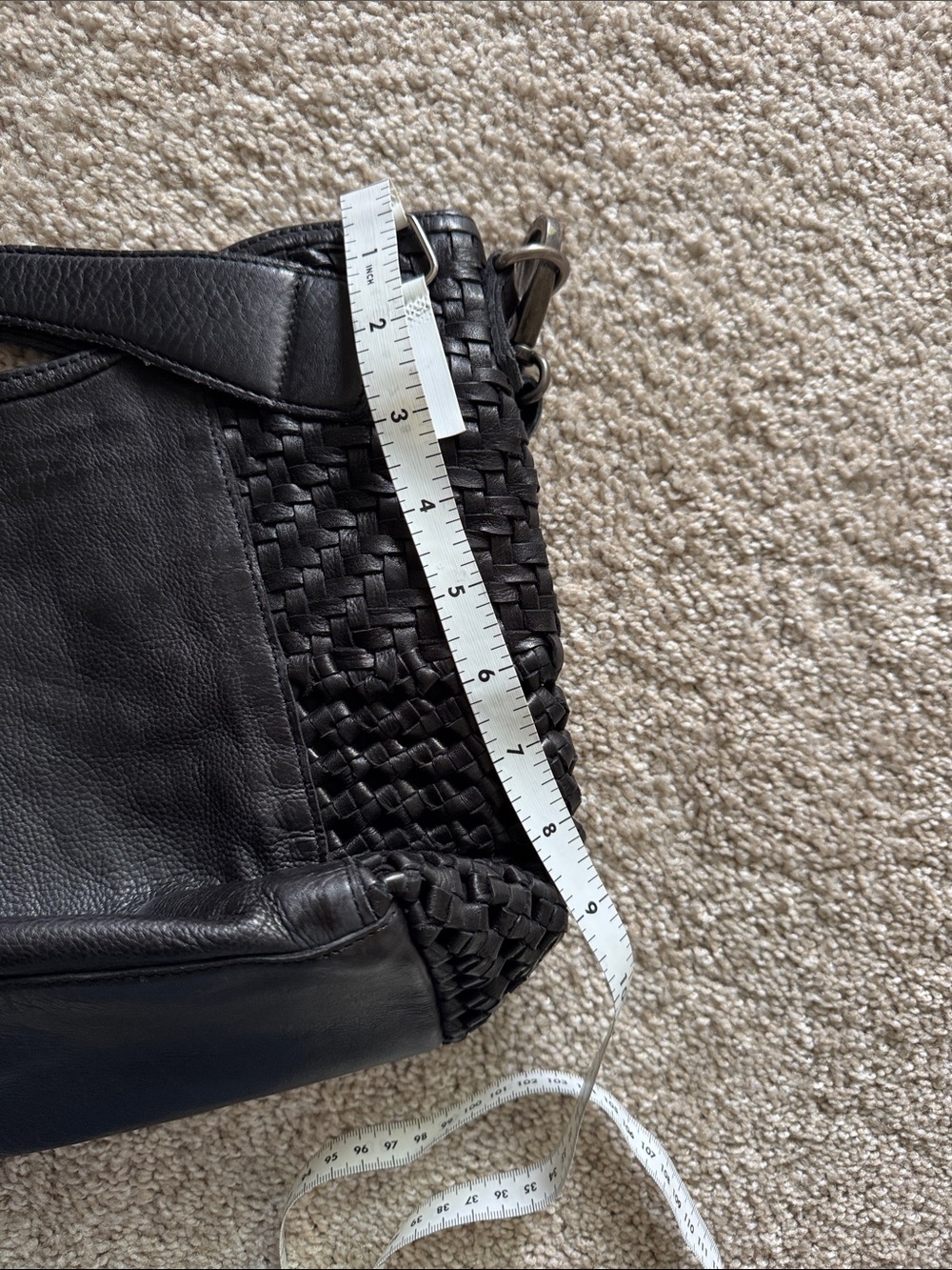 latico Black Woven Leather Crossbody Tote - Picture 6 of 6